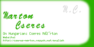 marton cseres business card